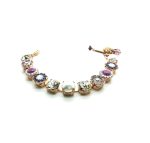 Bracelet By Mariana Woman Beautiful Purple and Pearl Flower Shape Swarovski Crystals - Image 3