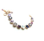 Bracelet By Mariana Woman Beautiful Purple and Pearl Flower Shape Swarovski Crystals - Image 2
