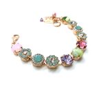 Bracelet By Mariana Woman Beautiful Mint Green and Golden Shadow Swarovski Crystals - Image 3