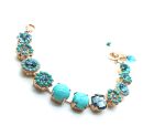 Bracelet By Mariana My Treasures Coll. Beautiful Turquoise Mineral and Light Blue Swarovski Crystals - Image 3