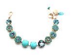 Bracelet By Mariana My Treasures Coll. Beautiful Turquoise Mineral and Light Blue Swarovski Crystals - Image 2
