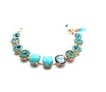Bracelet By Mariana My Treasures Coll. Beautiful Turquoise Mineral and Light Blue Swarovski Crystals