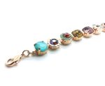 Bracelet By Mariana Beautiful Flower Multi Color Swarovski Crystals - Rose Gold - Image 3