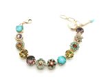 Bracelet By Mariana Beautiful Flower Multi Color Swarovski Crystals - Rose Gold