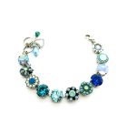 Bracelet By Mariana Woman Beautiful Blue Quartz and Turquoise Swarovski Crystals - Image 2