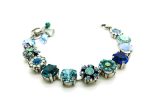 Bracelet By Mariana Woman Beautiful Blue Quartz and Turquoise Swarovski Crystals