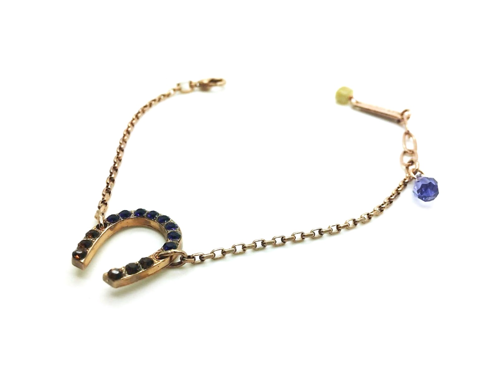 B-4098-1030-RG (1) Bracelet By Mariana Woman Hyacinth Beautiful Horseshoe Black Swarovski Crystals - Image 1
