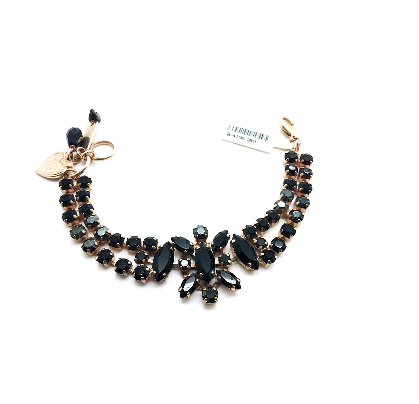 B-4106-280-RG (2) Mariana Bracelet Rich Beautiful Black Crystal Swarovski - Image 1