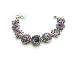 Bracelet By Mariana Woman Rose Peach, Fuchsia and Rose Opal Swarovski Crystals - Image 2