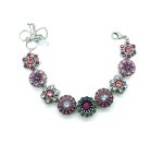 Bracelet By Mariana Woman Rose Peach, Fuchsia and Rose Opal Swarovski Crystals