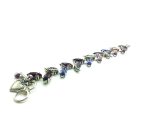 Bracelet By Mariana My Treasures Coll. Beautiful Leaf Blue and Purple Swarovski Crystals - Image 2