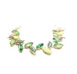 Bracelet By Mariana Beautiful Leaf Amazonite Stone and Green Swarovski Crystals - Image 3