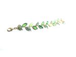 Bracelet By Mariana Beautiful Leaf Amazonite Stone and Green Swarovski Crystals - Image 2