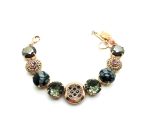 Bracelet By Mariana Woman Beautiful Snowflake Obsidian and Black Dimond Swarovski Crystals