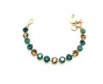 Bracelet By Mariana Woman Beautiful Light Blue and Green Swarovski Crystals