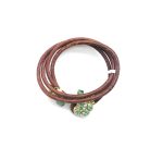 Bracelet By Mariana Woman Beautiful Leather and Flower Green Swarovski Crystals - Image 3