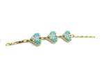 Bracelet By Mariana Woman Beautiful Triple Heart Shape Turquoise  Swarovski Crystal - Image 3
