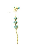 Bracelet By Mariana Woman Beautiful Triple Heart Shape Turquoise  Swarovski Crystal - Image 2