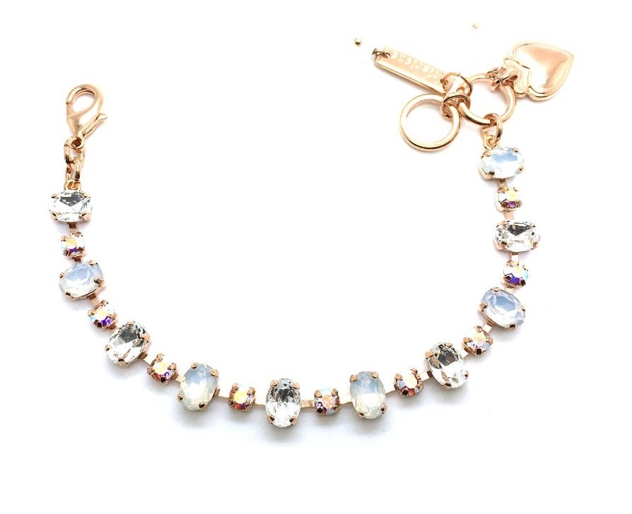 B-4508-1-001-RG (2) Mariana Bracelet Brilliant Austrian Crystals with Heart Pendant On A Clear Day Sweet Summer Coll. - Image 1