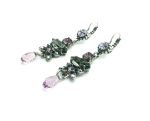 Mariana Earrings Drop Pink & Champagne Flower Austrian Crystals Fait Inspiration Coll. - Image 3