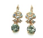 Mariana Earrings Green & Grey Austrian Crystals Casablanca Coll. - Image 3