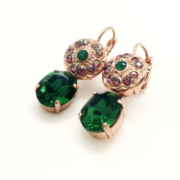 Mariana Earrings Green & Purple Swarovski Crystal My Treasures Coll.