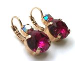 Mariana Earrings Sassy Round Drop Ruby Crystal Swarovski My Treasures Coll. - Image 3