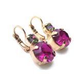 Mariana Earrings Lovely  Fuchsia Round Drop Austrian Crystal My Treasures Coll. - Image 2