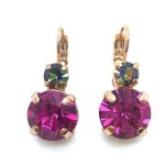 Mariana Earrings Lovely  Fuchsia Round Drop Austrian Crystal My Treasures Coll.