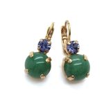 Mariana Earrings Adorable Round Drop Green Aventurine Mineral My Treasures Coll.