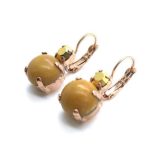 Mariana Earrings Lovely Round Drop Yellow Jasper Mineral My Treasures Coll.