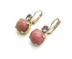 Mariana Earrings Rhodonite Mineral & Light Pink Swarovski Crystal My Treasures Coll.