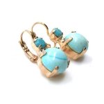 Mariana Earrings Timeless Round Drop Howlite Chinese Turq Mineral My Treasures Coll. - Image 3