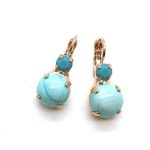 Mariana Earrings Timeless Round Drop Howlite Chinese Turq Mineral My Treasures Coll. - Image 2