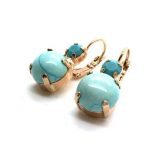 Mariana Earrings Timeless Round Drop Howlite Chinese Turq Mineral My Treasures Coll.
