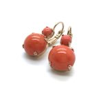 Earrings By Mariana Woman Charming Round Dolomite Coral Mineral
