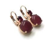 Mariana Earrings Timeless Round Drop Ruby Mineral My Treasures Coll. - Image 3