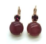 Mariana Earrings Timeless Round Drop Ruby Mineral My Treasures Coll.