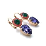 Mariana Earrings Teardrop Tanzanite Crystal Swarovski Yellow Brick Road Nostalgia Coll. - Image 3