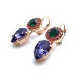 Mariana Earrings Teardrop Tanzanite Crystal Swarovski Yellow Brick Road Nostalgia Coll. - Image 2