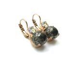 Mariana Earrings Lovely Round Drop Pyrite Mineral & Crystal Swarovski My Treasures Coll. - Image 3