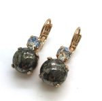 Mariana Earrings Lovely Round Drop Pyrite Mineral & Crystal Swarovski My Treasures Coll.