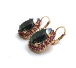 Mariana Earrings  Indian Sapphire Swarovski Crystal Pair Shape Madagascar Africa Coll. - Image 2