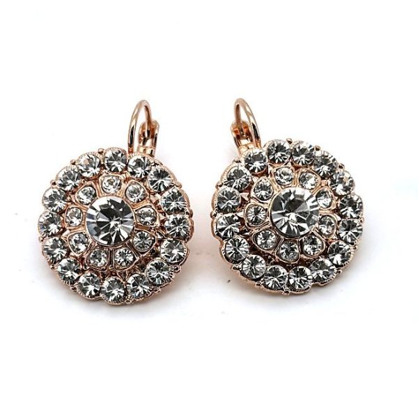 Earrings By Mariana Woman Clear Flower Shape Swarovski Crystals 