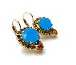 Mariana Earrings Turquoise & Orange Austrian Crystals Kokomo Songbook Coll. - Image 3