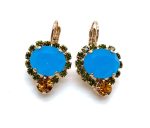 Mariana Earrings Turquoise & Orange Austrian Crystals Kokomo Songbook Coll.