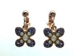 Mariana Earrings Flower Shades of Purple & White Crystal Swarovski Purple Rain Cocktail Hour Coll. - Image 2