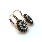 Mariana Earrings Fashionable Round Black & Clear Austrian Crystals Checkmate Cocktail Hour Coll. - Image 3
