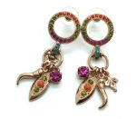 Earrings By Mariana Woman Drop Orange and Purple Swarovski Crystals