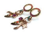 Earrings By Mariana Woman Drop Orange and Purple Swarovski Crystals - Image 3
